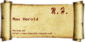 Max Herold névjegykártya